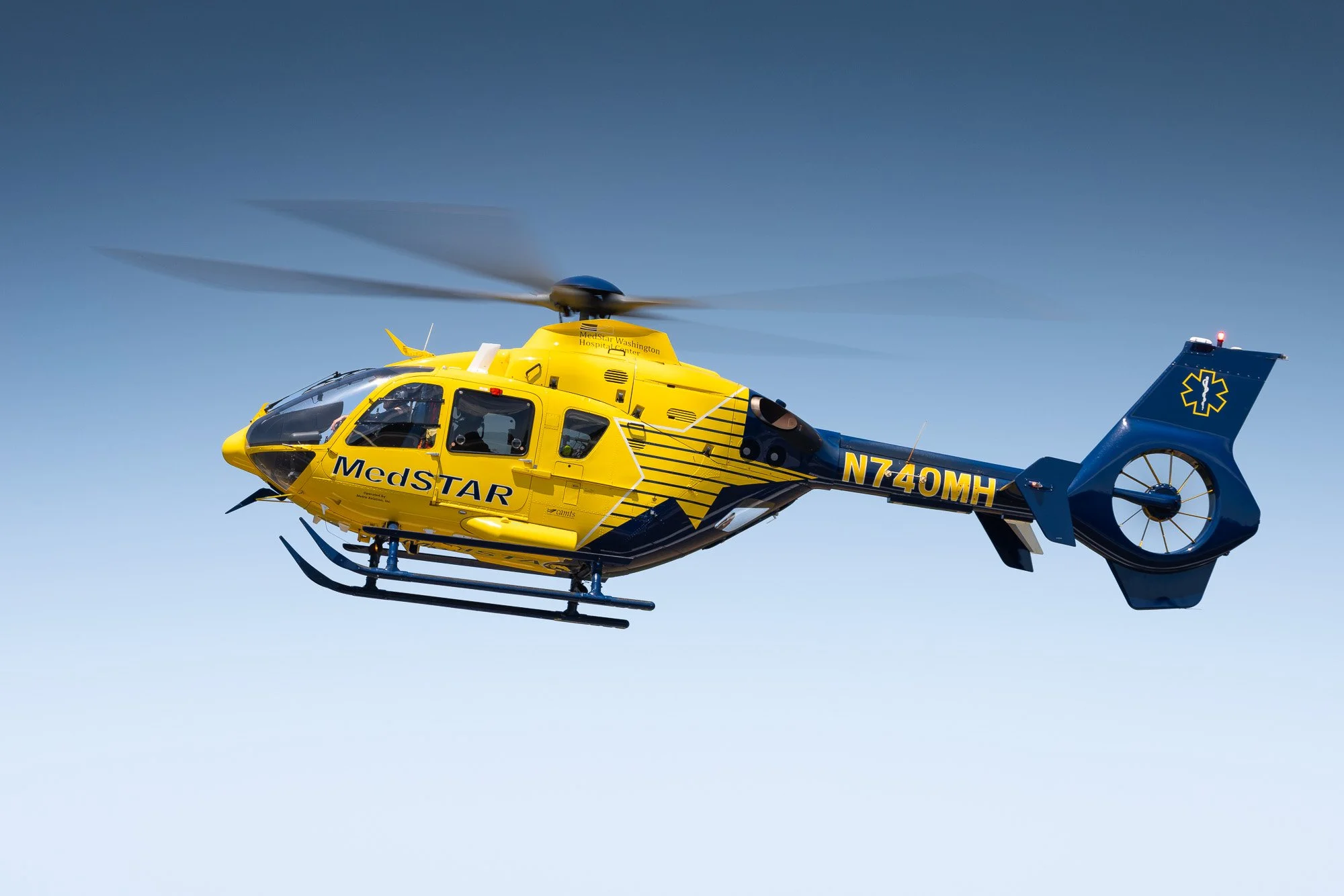 Eurocopter EC135 T2+ (N740MH), operated by Metro Aviation Inc. for MedSTAR Transport, returning to St. Mary’s County Regional Airport (2W6).