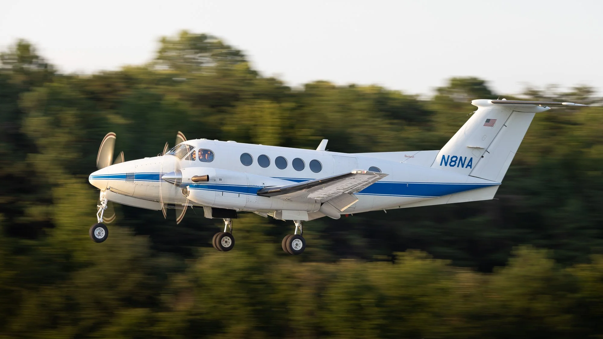 Beechcraft B200 King Air (N8NA) operated by RCS Services LLC landing at St. Mary's County Regional Airport (2W6) following a flight from Ocean City, Maryland.