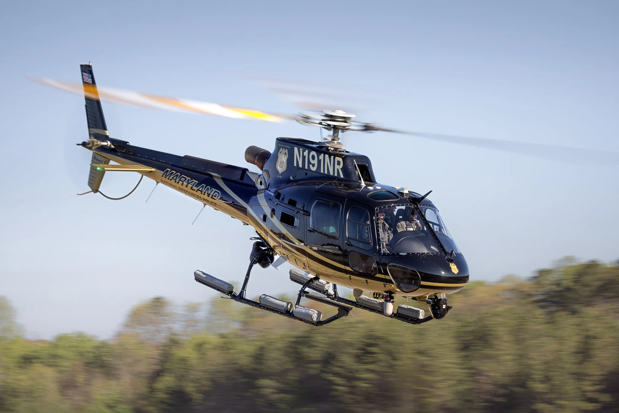 Airbus Helicopters H125 (N191NR), callsign Natural 1, operated by the Maryland Natural Resources Police (NRP) Aviation Unit departing St. Mary’s County Regional Airport (2W6).