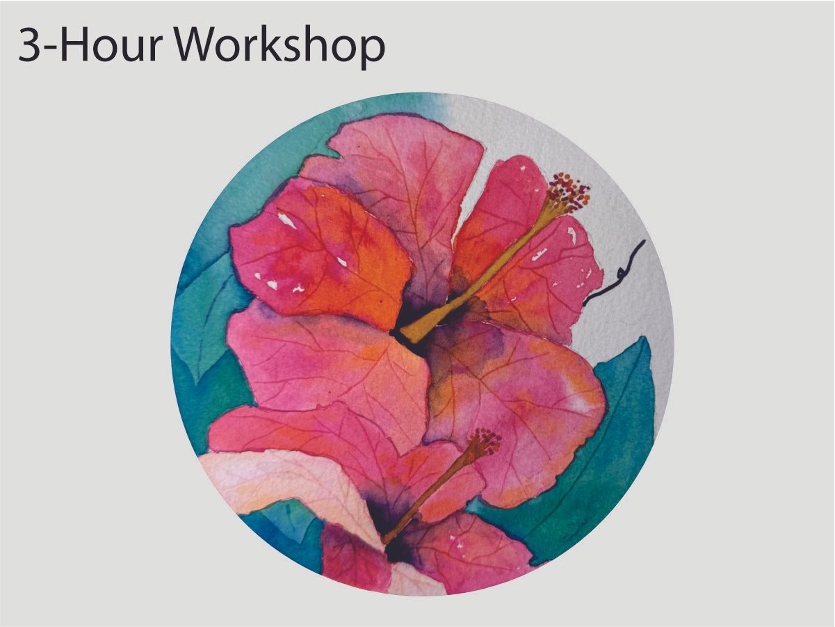 Hibiscus 6" round, Sat, April 4, 5-8pm