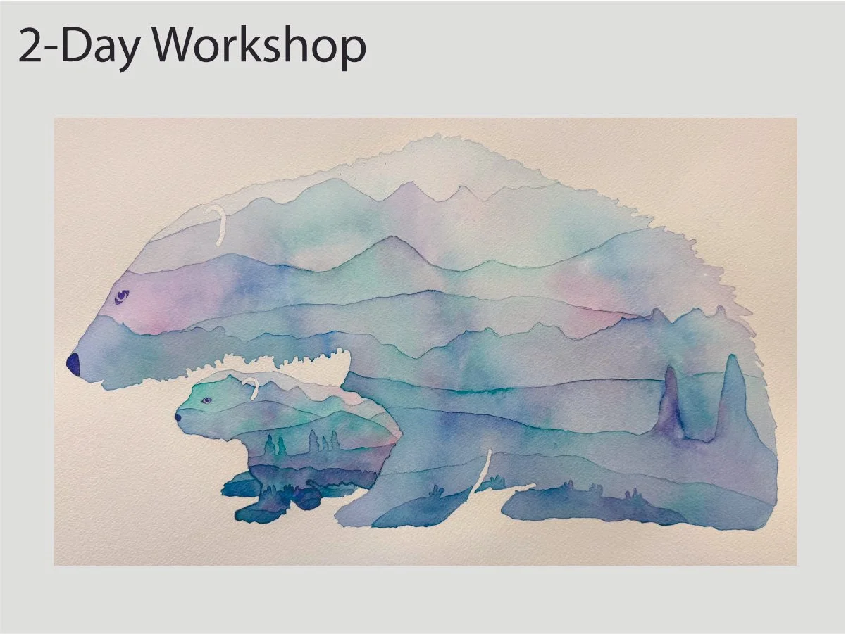 Polar Bears 22x15"
Sat & Sun, April 25-26,  9am-3pm with hour break for lunch