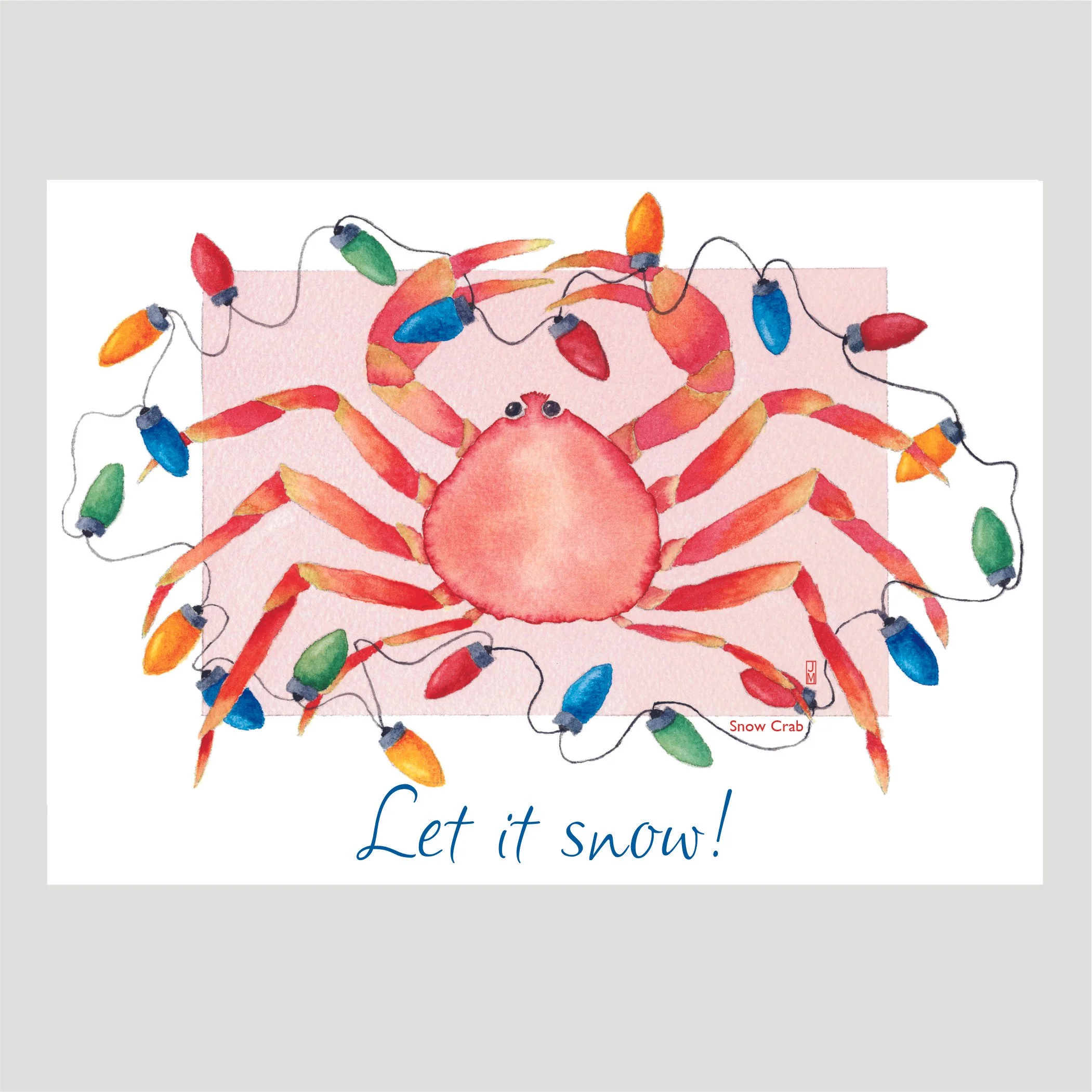 Snow Crab Christmas Card Box Set