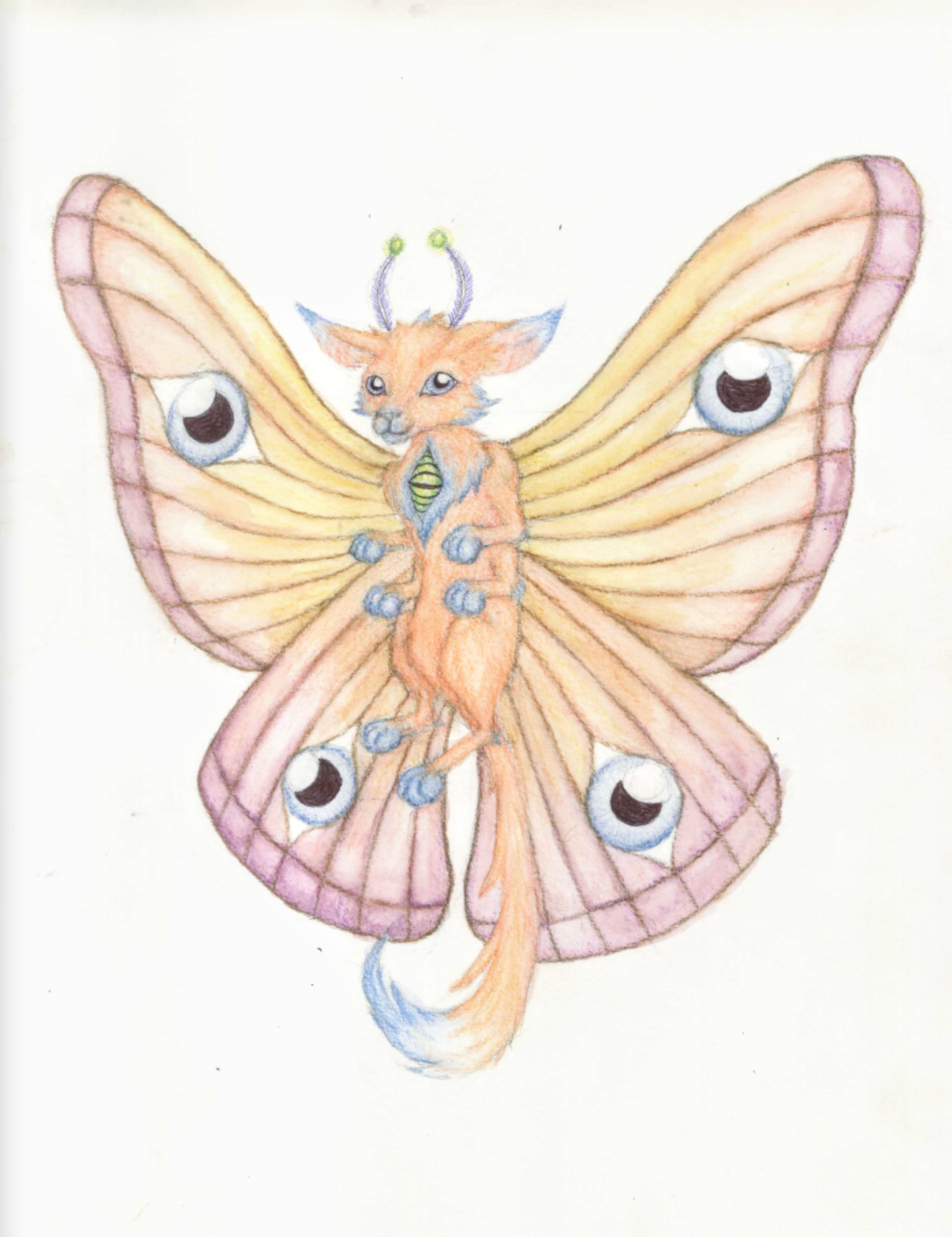 Awara - watercolor, pen, colored pencils, on watercolor paper, 9” x 12”, 2022