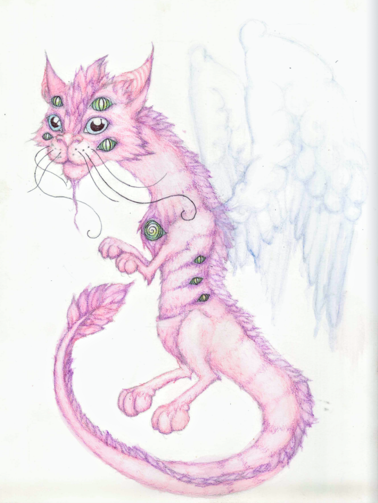 Nairsee - watercolor, pen, colored pencils, on watercolor paper, 9” x 12”, 2022