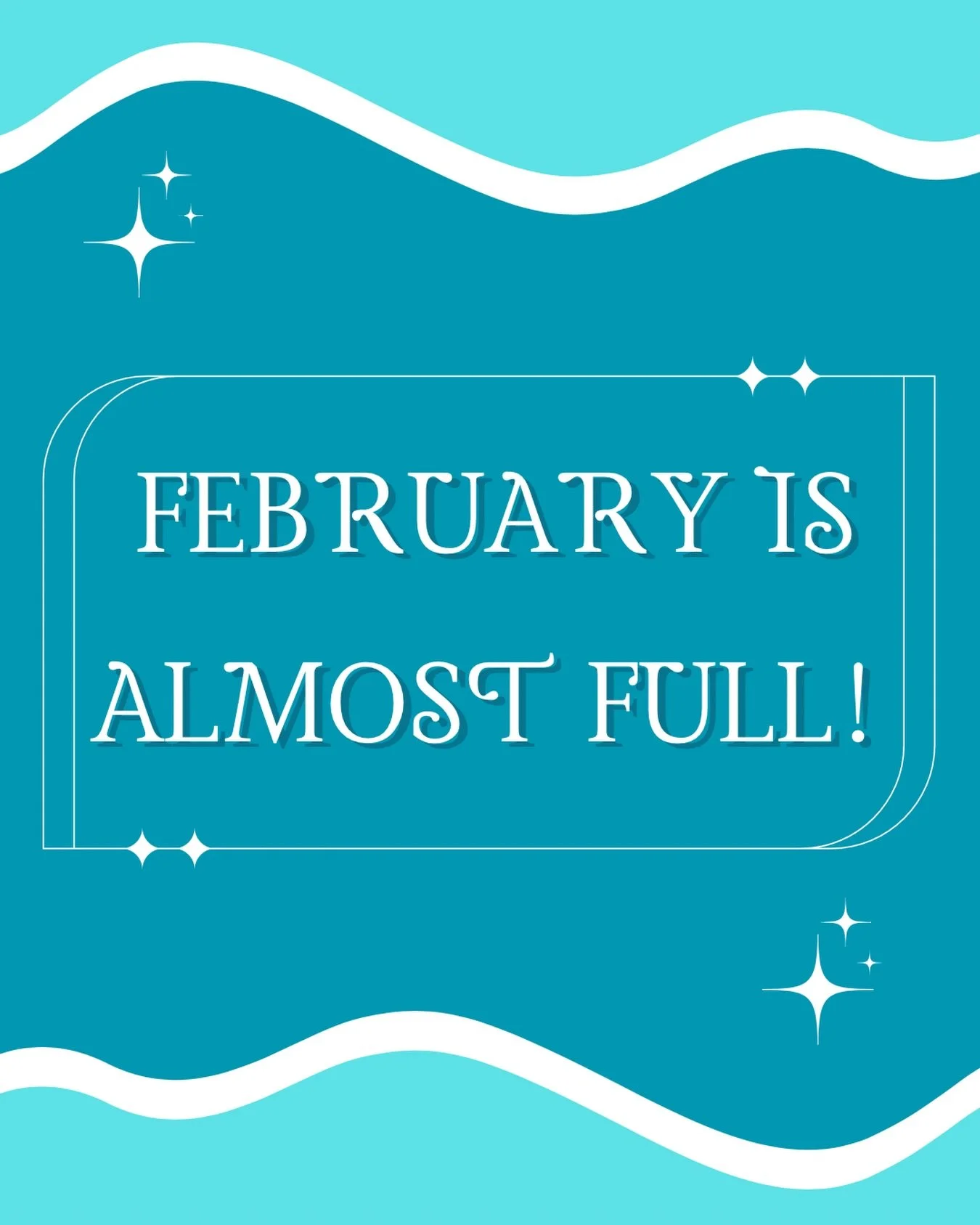 February is almost full! ✨
If you haven&rsquo;t already pre-booked, please message us soon to save your spot.

Appointments fill especially fast for:
&bull; Fridays
&bull; Late afternoons
&bull; Booking with Becca

To avoid missing out, we recommend 