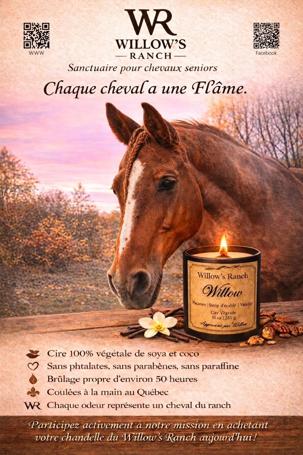 Chandelle odeur pacanes/sirop d'érables/ vanille