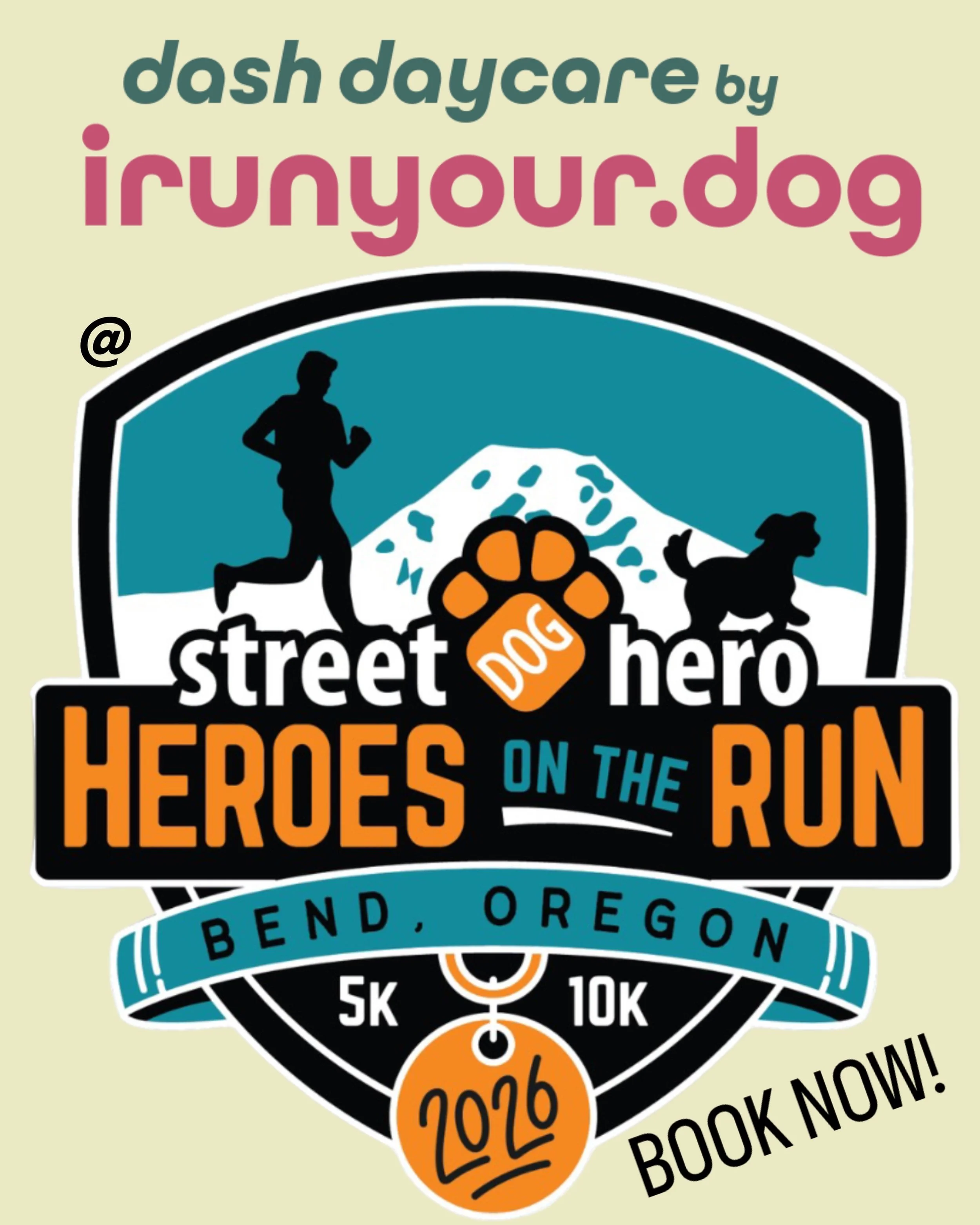 irunyour.dog and @streetdoghero are excited to offer DASH DAYCARE at their 7th Annual Heroes on the Run 5K, 10K &amp; Kid&rsquo;s Mini-run happening at The Old Mill in Bend, OR on Sunday, June 14th! 

What the heck is Dash Daycare? 

Dash Daycare is 