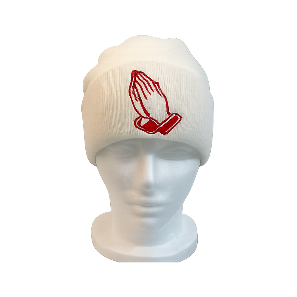 White beanie embroidered (Unisex)