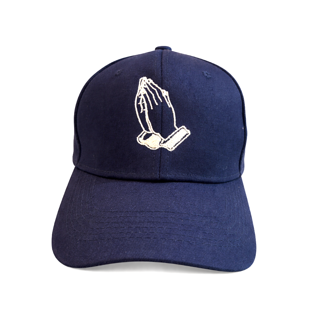 Navy blue baseball cap embroidered (Unisex)