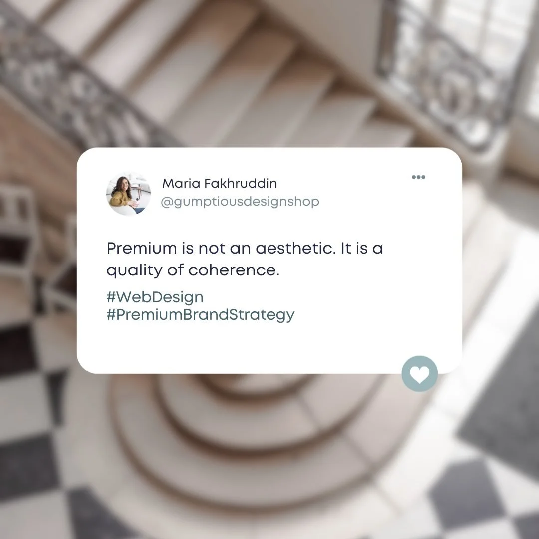 Every element earning its place. Nothing accidental. Nothing inconsistent. The whole communicating more than the sum of its parts.

That is what makes a site feel expensive before anyone reads the price.

#BrandStrategy #PremiumBranding #WomenFounder