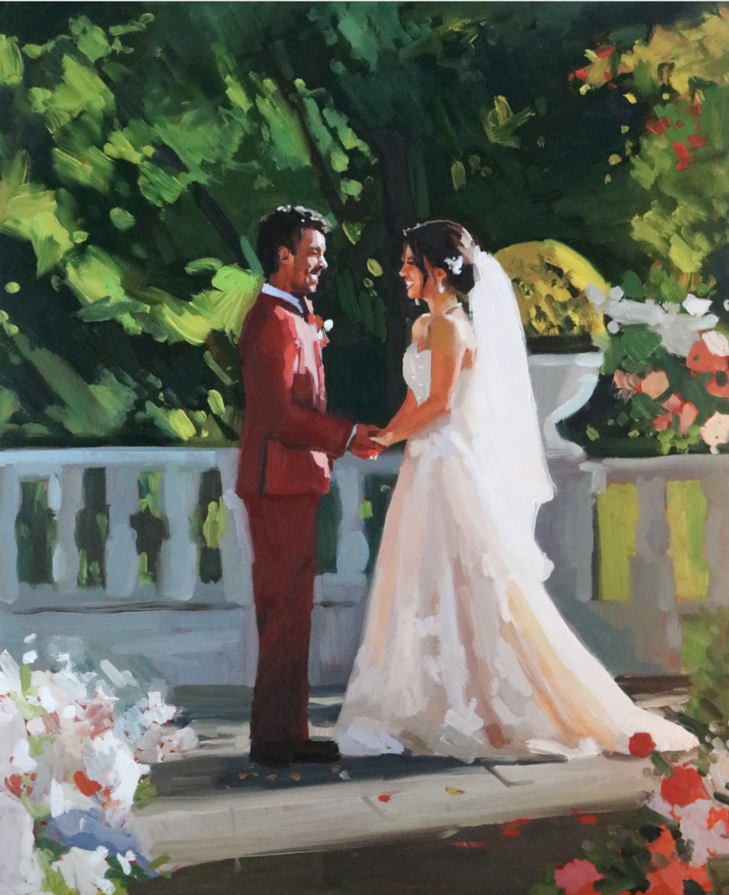 Autumn oil painting live wedding painting Tarrytown Estate.png