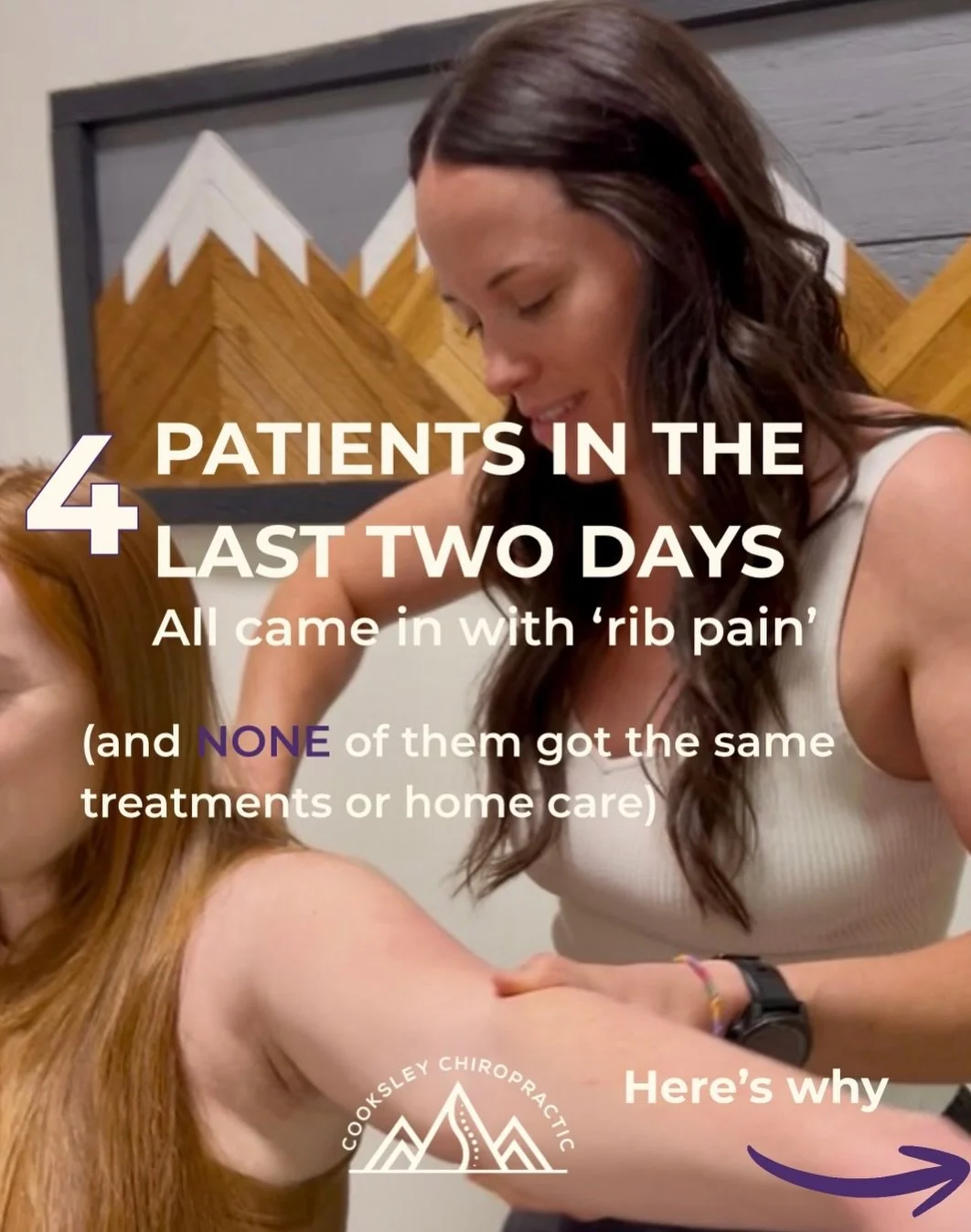 I had 4 patients in the last 2 days come in with &lsquo;rib pain&rsquo; and none of them got the exact same treatment or home care.

That&rsquo;s because no two bodies are the same, so no one should receive the exact same treatment as the person befo