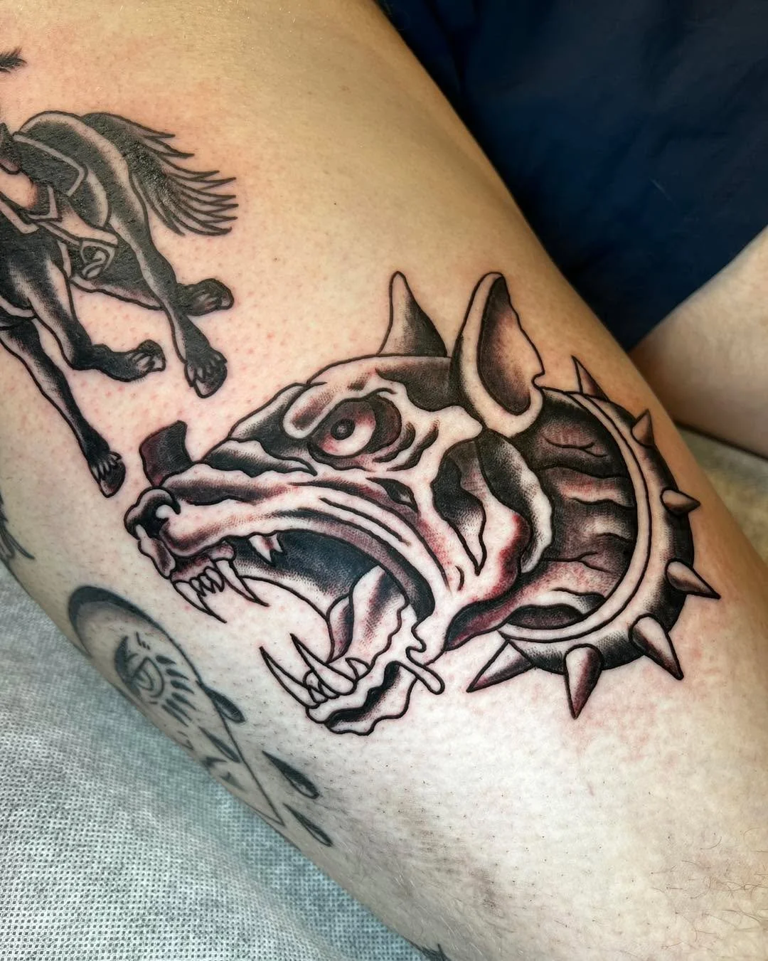 A few very cool additions to this clients collection done by @lkw_tattoos 👏

Liam has so much cool flash available and ready to go or is open to any custom ideas you have so send him a DM to get booked in and let&rsquo;s see what you walk out with ?
