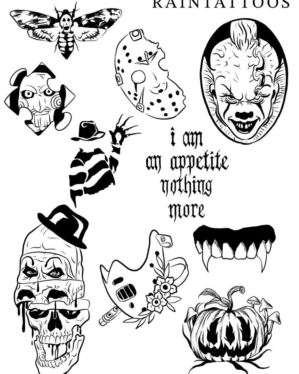 a sneak peek at the flash for the flash event This Saturday the 1st of november! first come, first serve! Cash Only, arms, legs and hands only! 

so keen to see y'all there! 

dress up is welcome! 

#tattoos #tattooapprentice #adelaideapprentice #tat