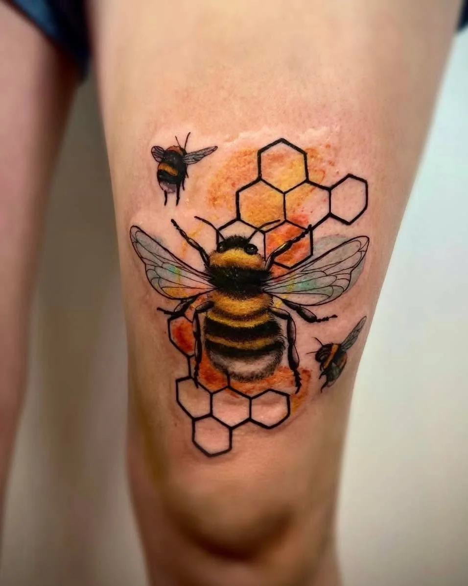 Today is 🐝 World Bee Day 🐝 and to celebrate our lil fuzzy flying friends, here&rsquo;s a collection of some of our favourite bee tattoos from over the years!

Tiny, cute, colourful, or detailed, everyone needs a lil bee friend tattooed on them 🫶 D