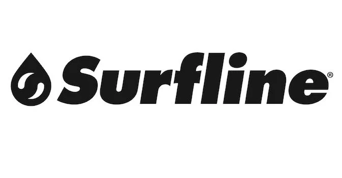 The Surflline logo with a stylized water droplet next to the word Surflline.