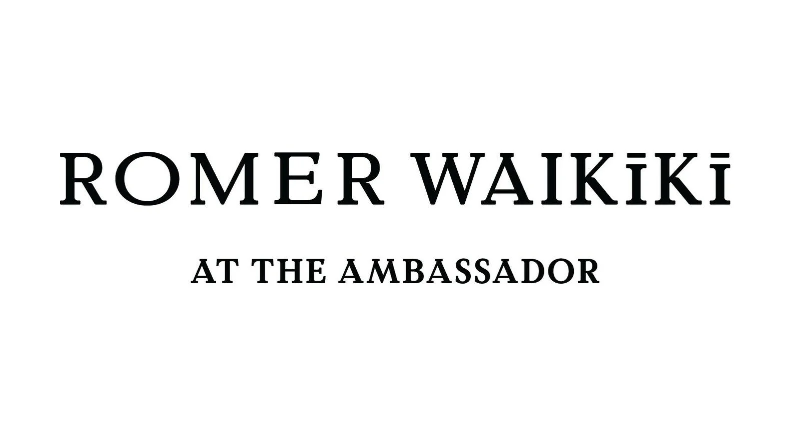 Text logo reading 'ROMER WAIKIKI AT THE AMBASSADOR' in black on a white background.