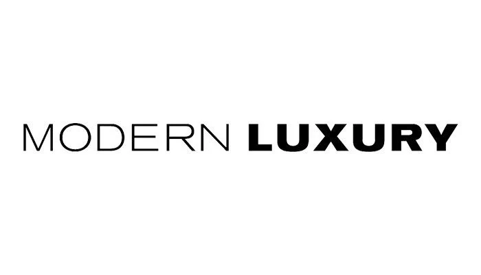 The image features the words 'MODERN LUXURY' in black font on a white background, with 'MODERN' in thinner text and 'LUXURY' in bold.