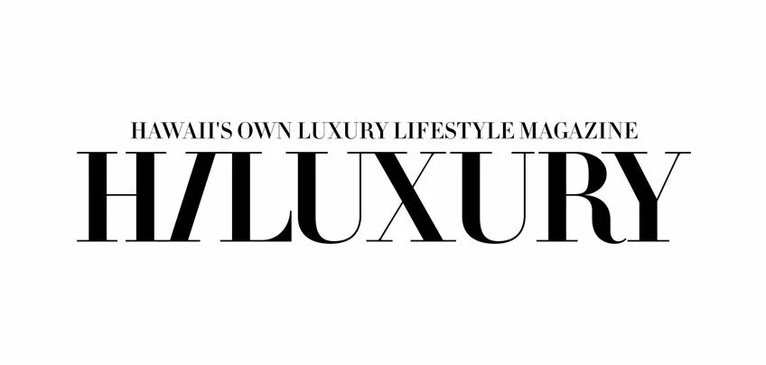 Title page of a magazine called Hawaii's Own Luxury Lifestyle Magazine, with the main title reading 'Luxury' in large, bold font.