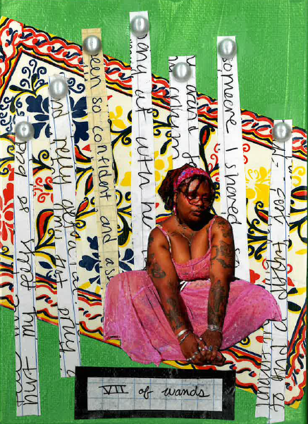 lara's tarot: vii of wands (2025) | i know your heart grows heavy, and know you will succeed. LA, the community you cultivate, the passion, the spirit you pour into it, will return to you tenfold. it always has to when you put so much of yourself and