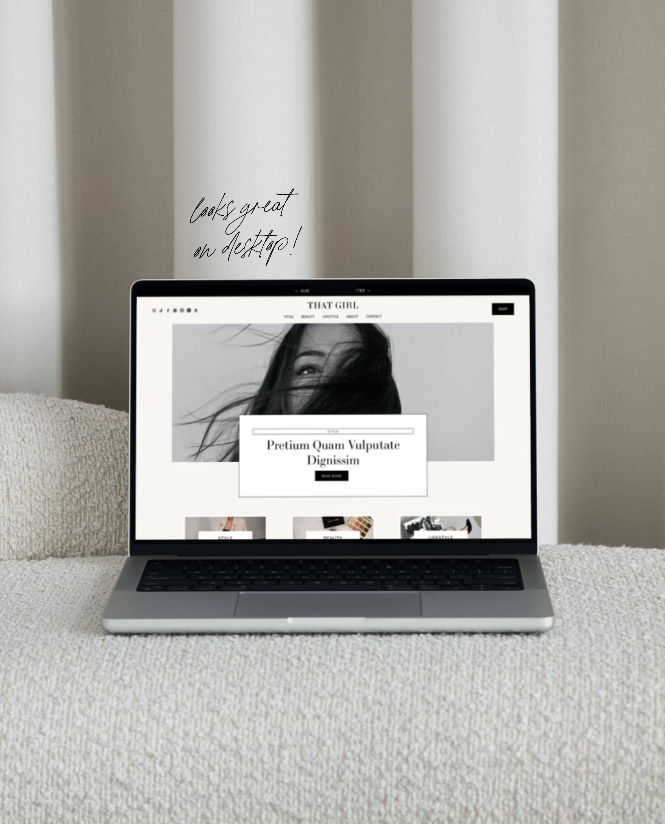 Squarespace Website Templates for Bloggers, Influencers, Content Creators - That Girl Squarespace Blog Template 