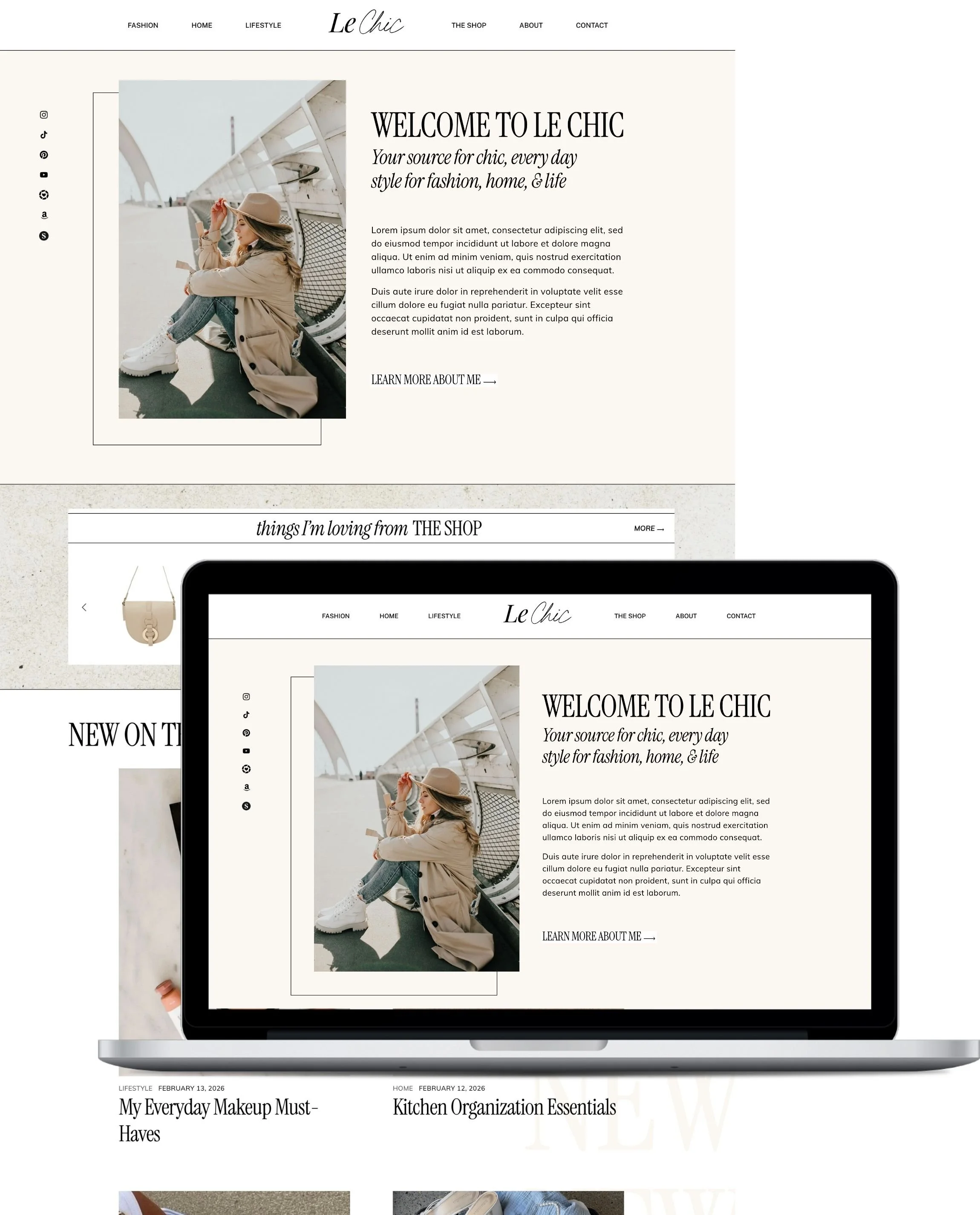  Squarespace Website Templates for Bloggers, Influencers, Content Creators - Le Chic Squarespace Blog Template 