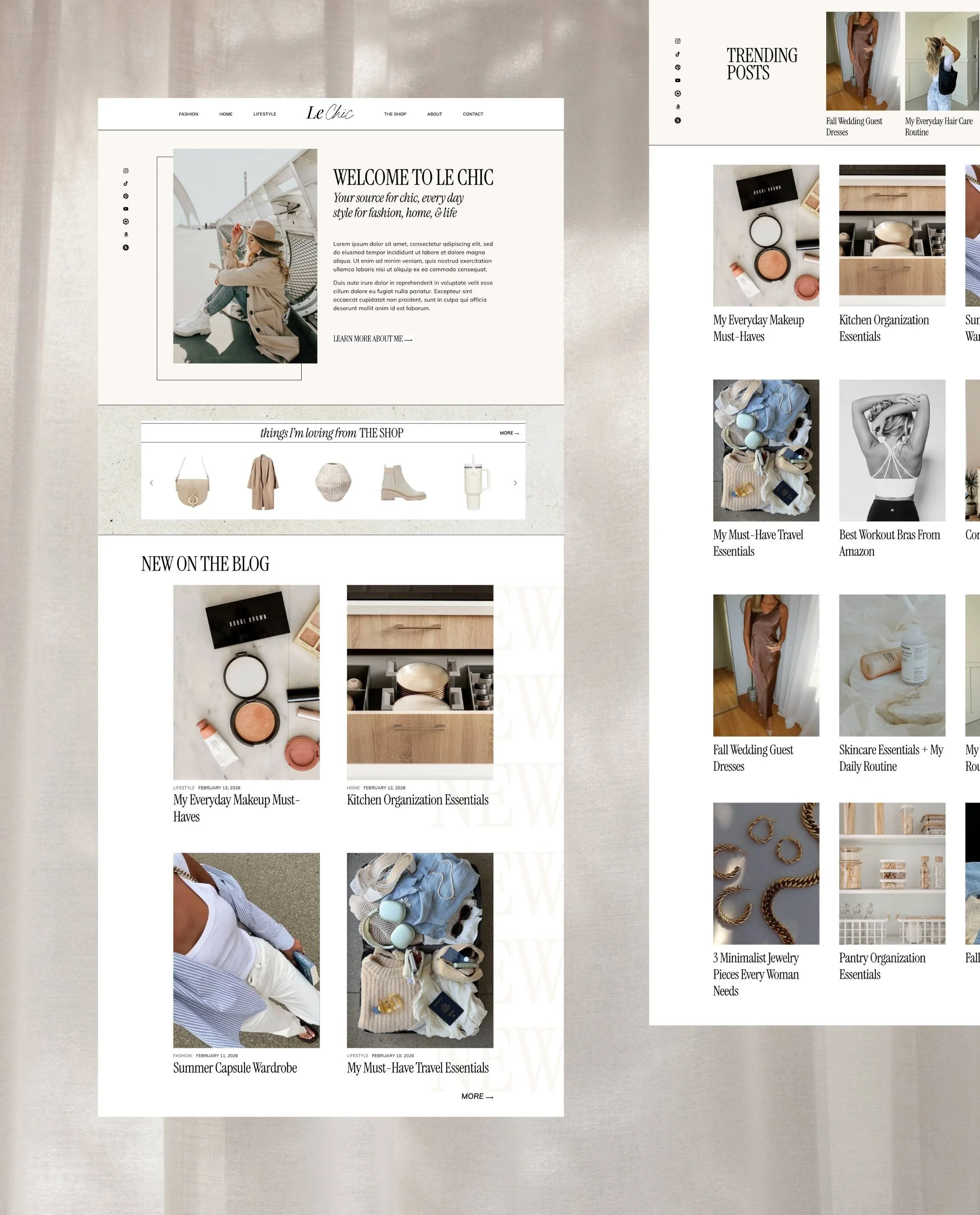  Squarespace Website Templates for Bloggers, Influencers, Content Creators - Le Chic Squarespace Blog Template 