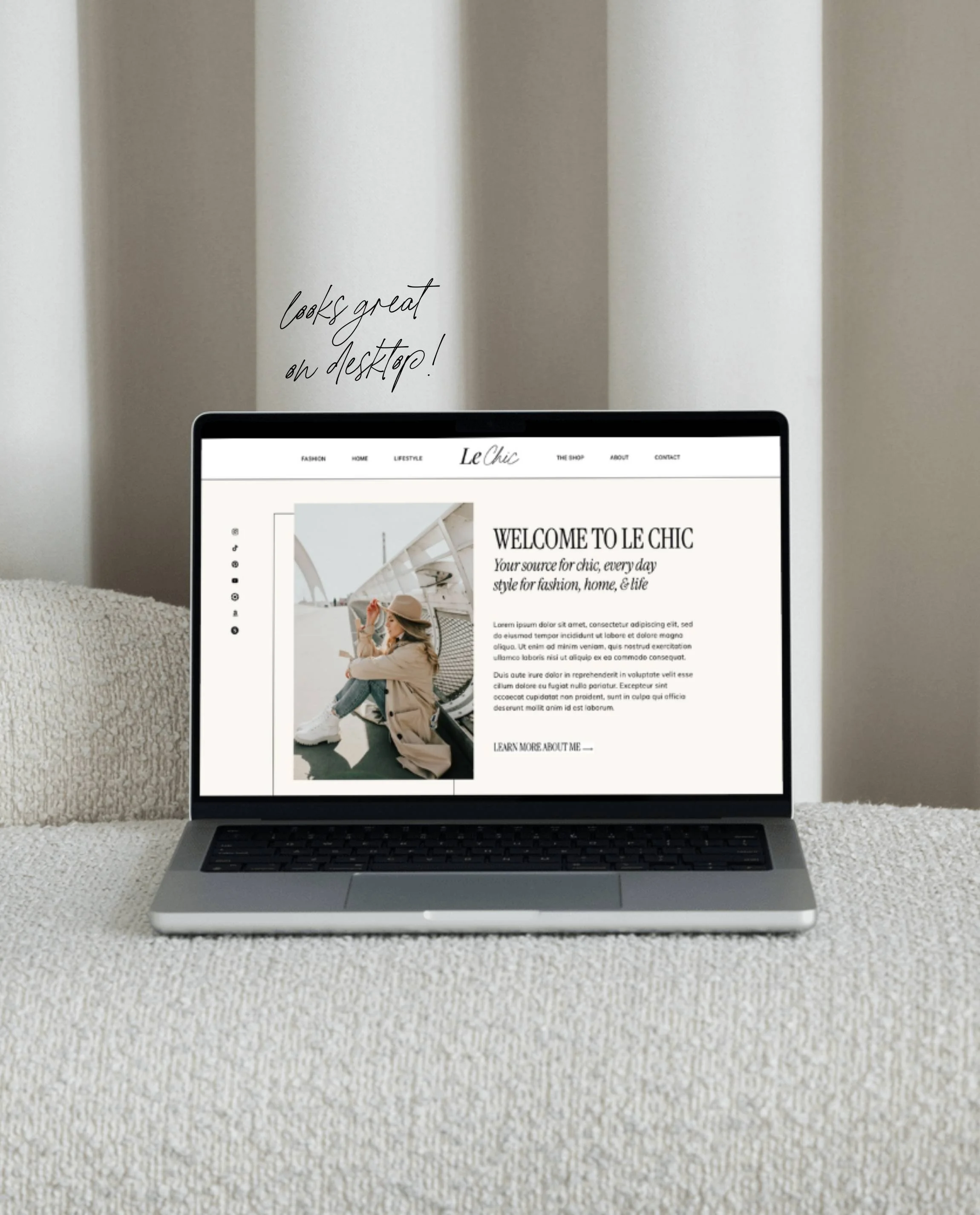  Squarespace Website Templates for Bloggers, Influencers, Content Creators - Le Chic Squarespace Blog Template 