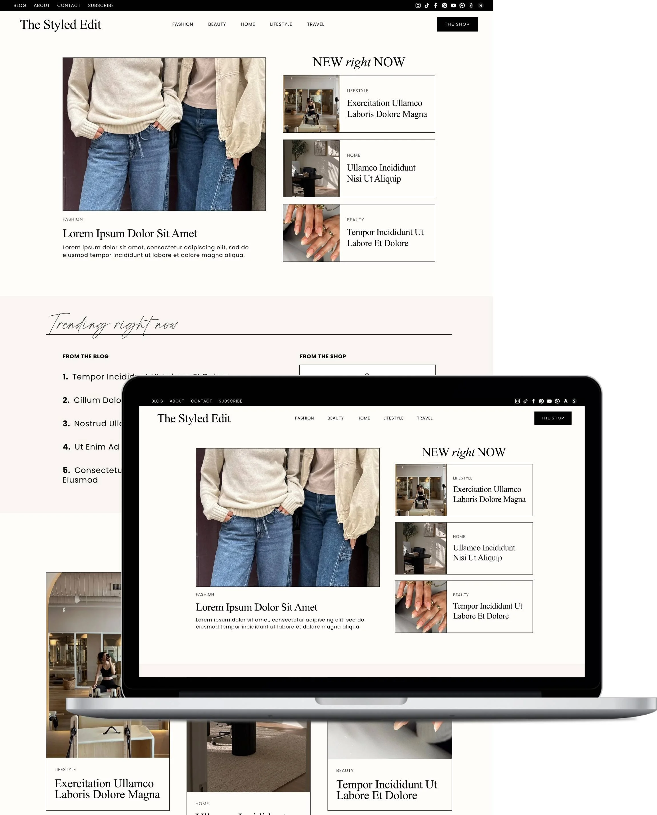  Squarespace Website Templates for Bloggers, Influencers, Content Creators - The Styled Edit Squarespace Blog Template 