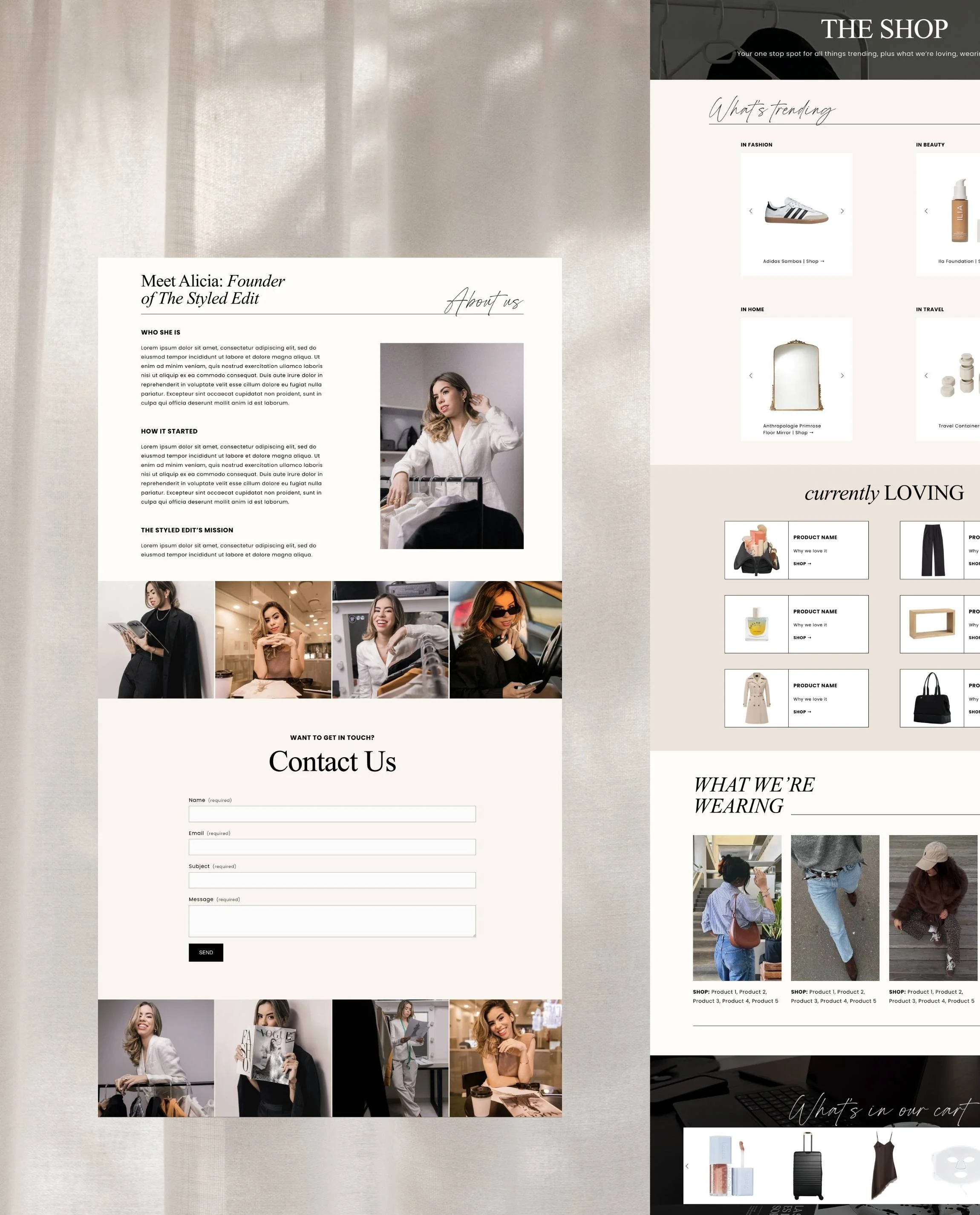 Squarespace Website Templates for Bloggers, Influencers, Content Creators - The Styled Edit Squarespace Blog Template 