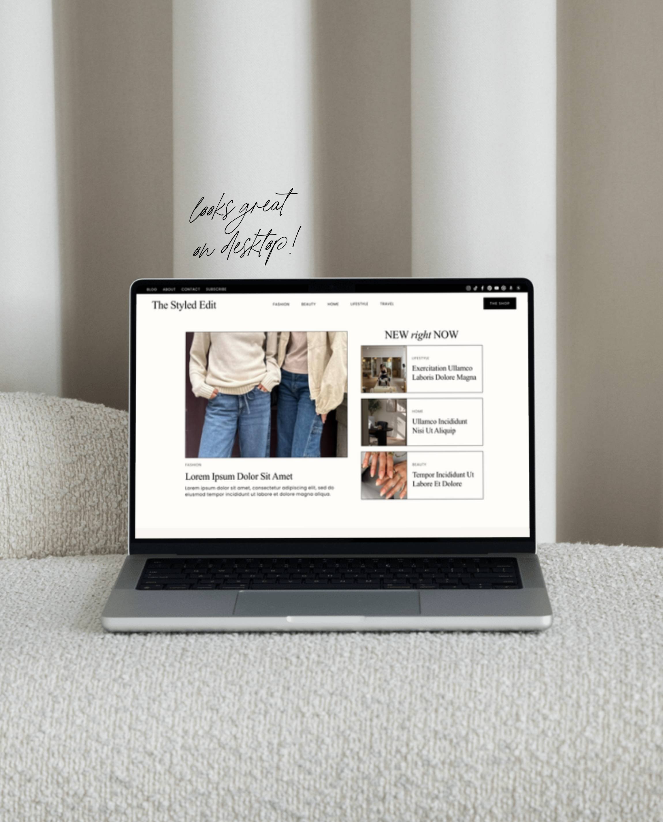  Squarespace Website Templates for Bloggers, Influencers, Content Creators - The Styled Edit Squarespace Blog Template 