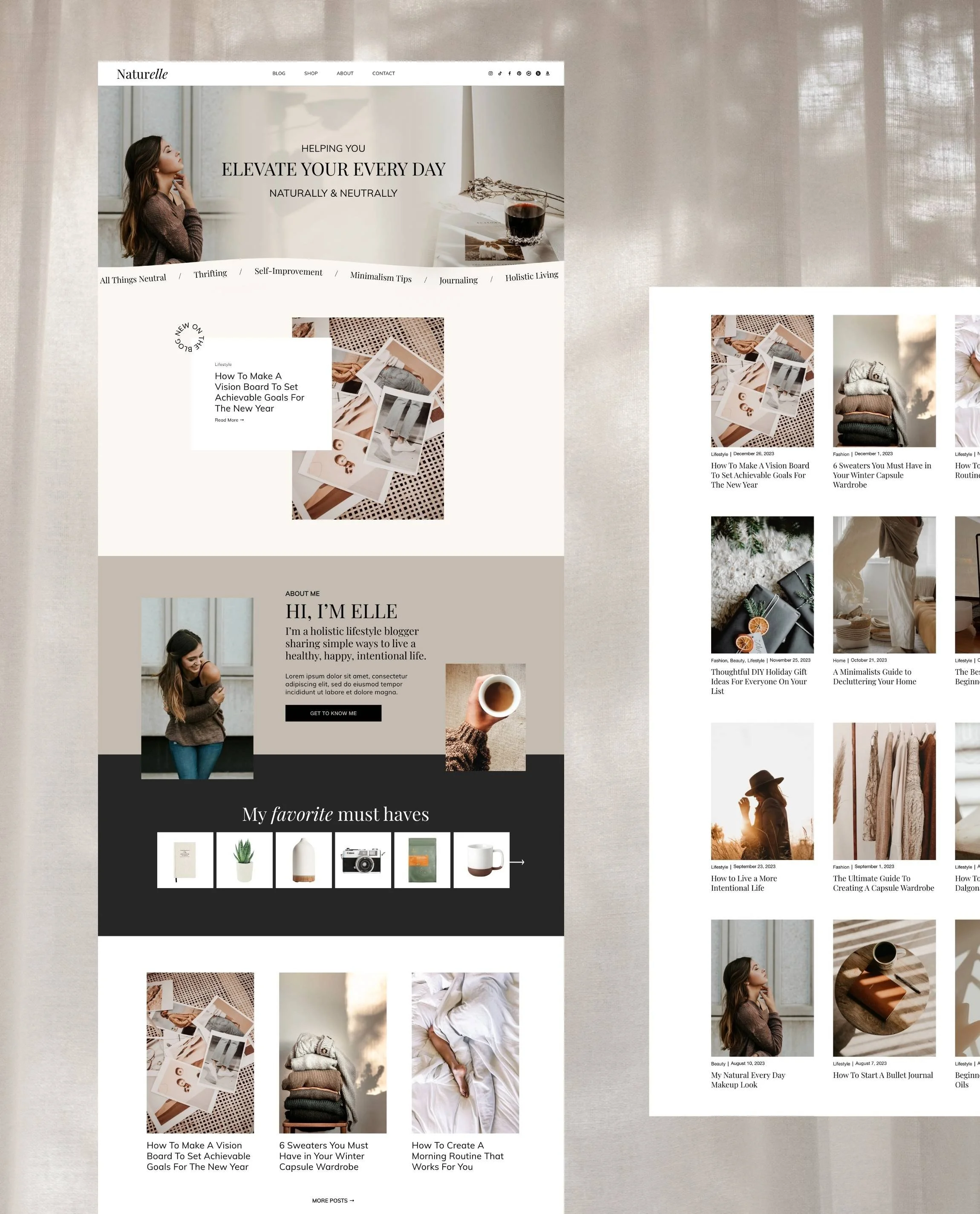  Squarespace Website Templates for Bloggers, Influencers, Content Creators - Naturelle Squarespace Blog Template 