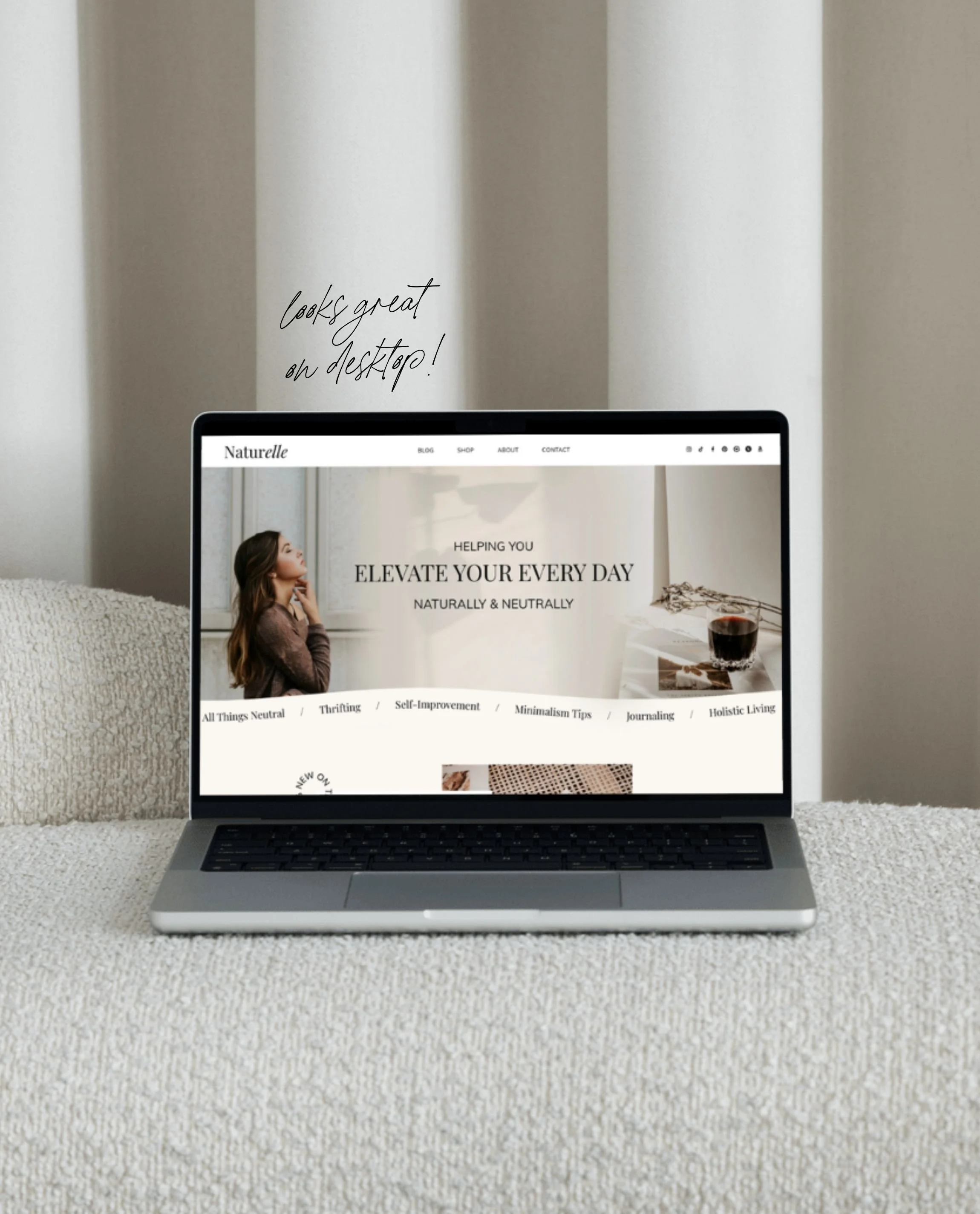  Squarespace Website Templates for Bloggers, Influencers, Content Creators - Naturelle Squarespace Blog Template 