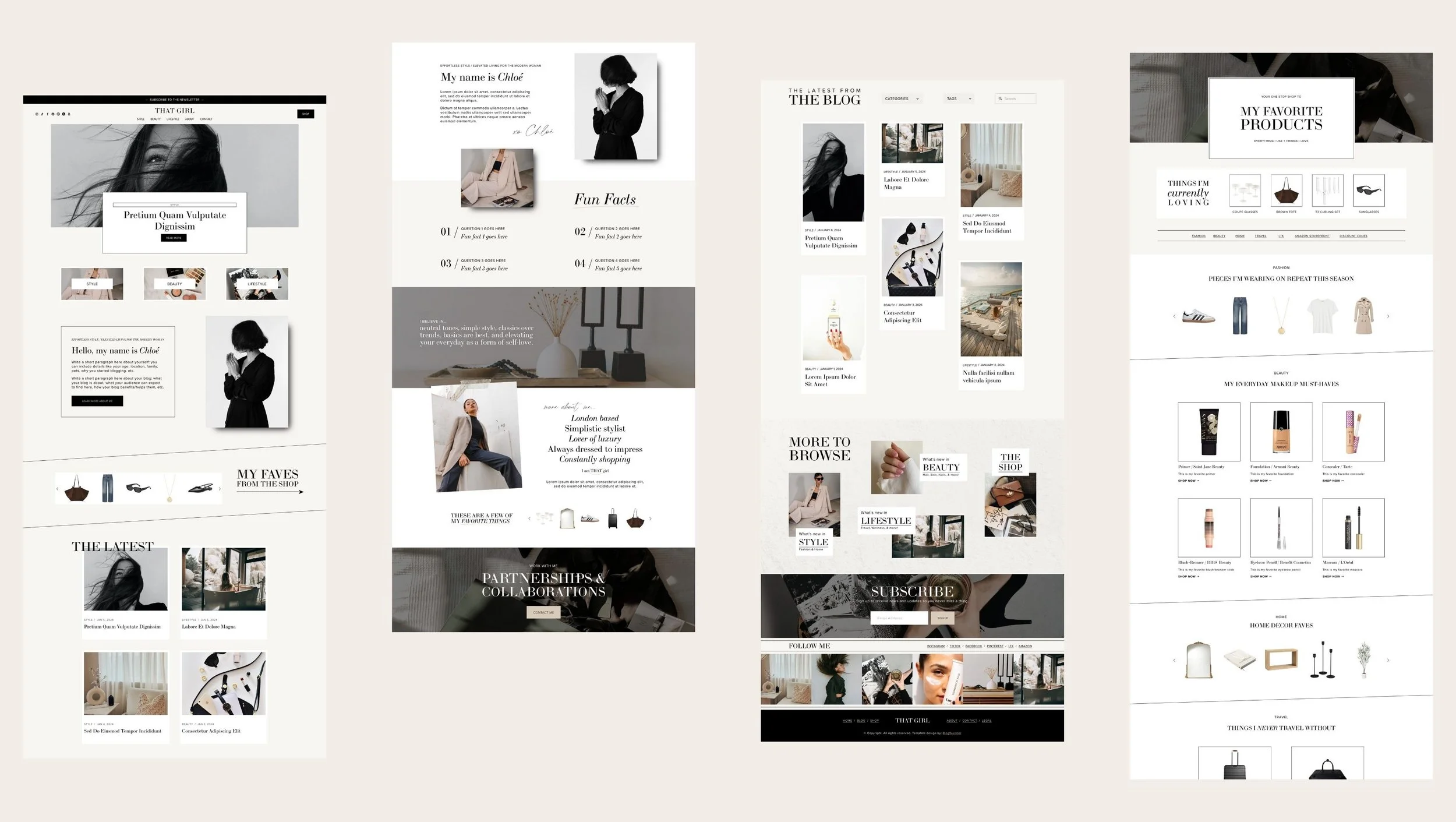 Squarespace Templates for Bloggers - That Girl Squarespace Blog Template Screenshot