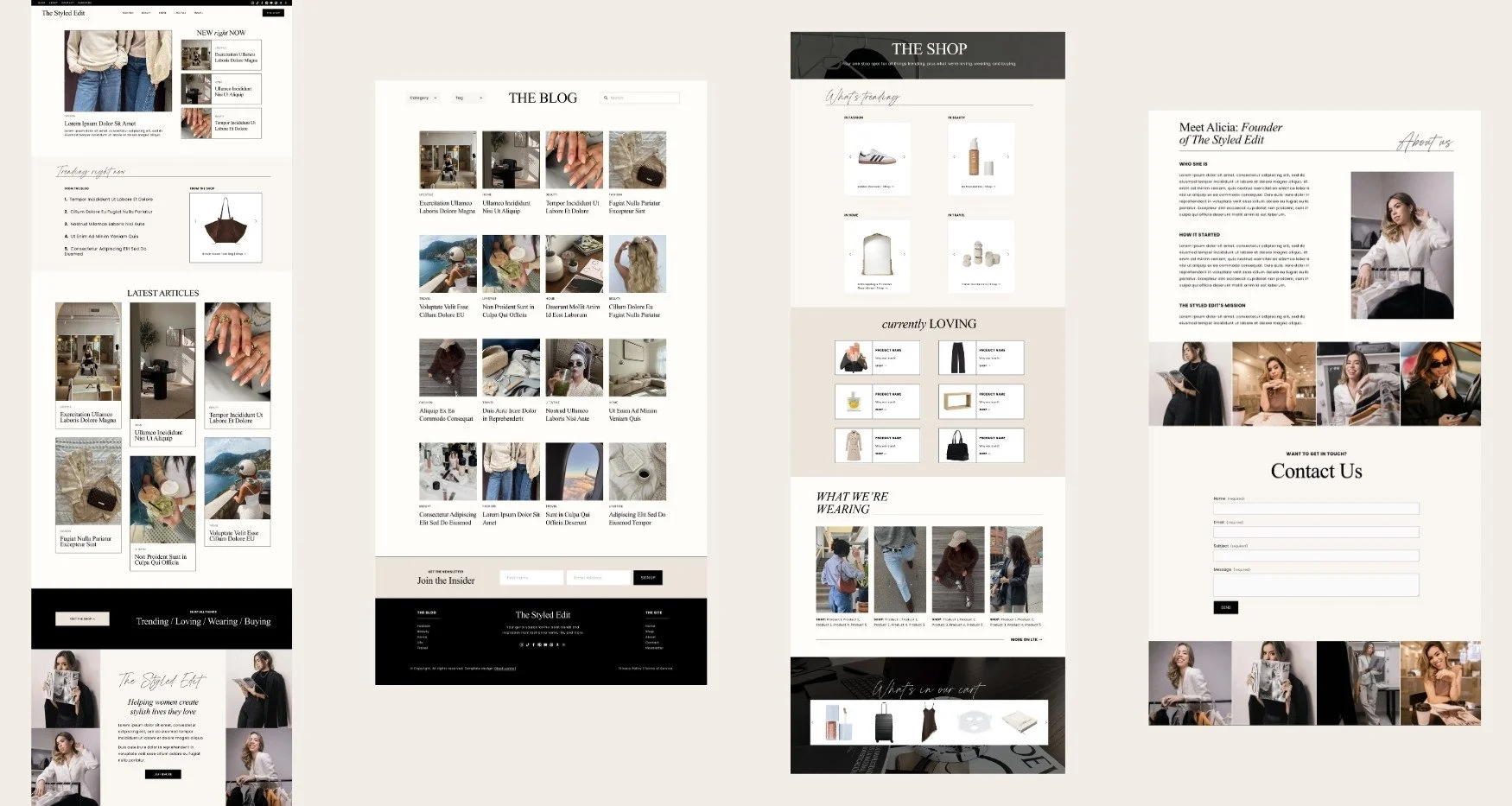 Squarespace Templates for Bloggers - That Girl Squarespace Blog Template Screenshot