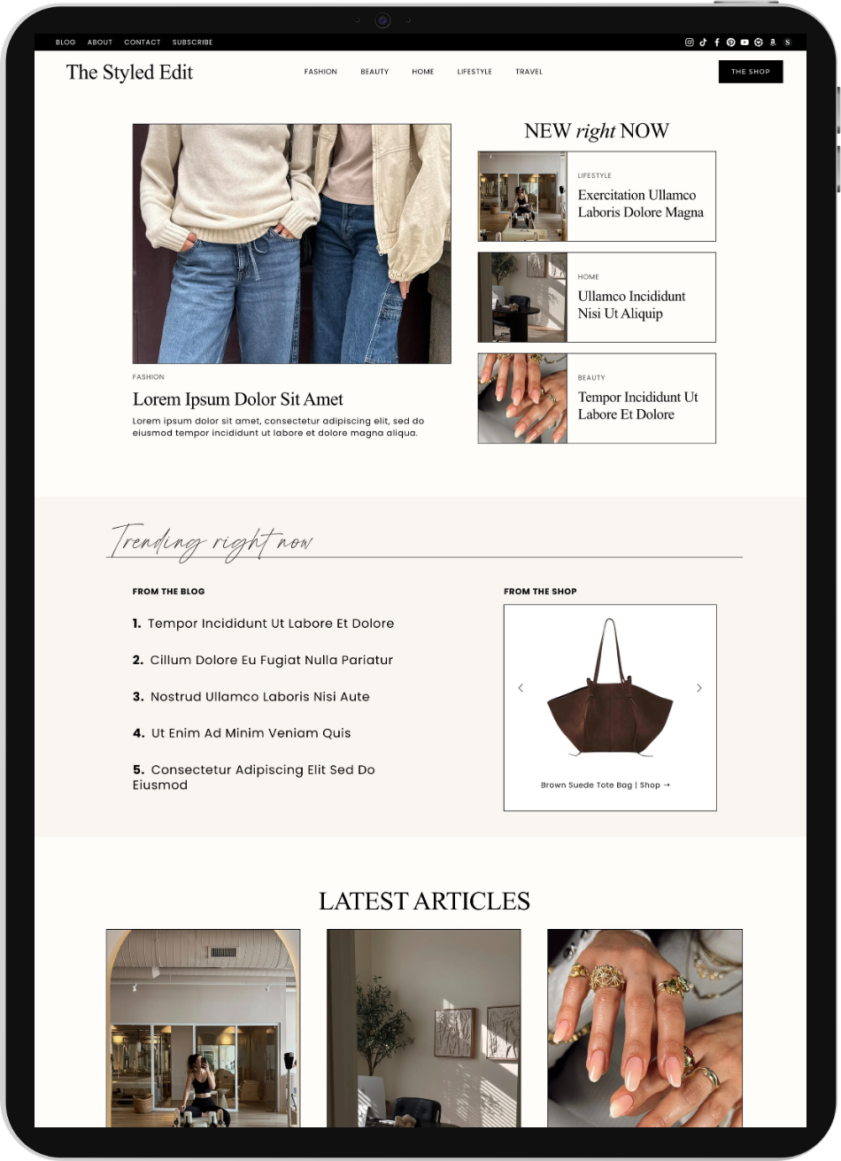 Squarespace Templates for Bloggers, Influencers, Content Creators