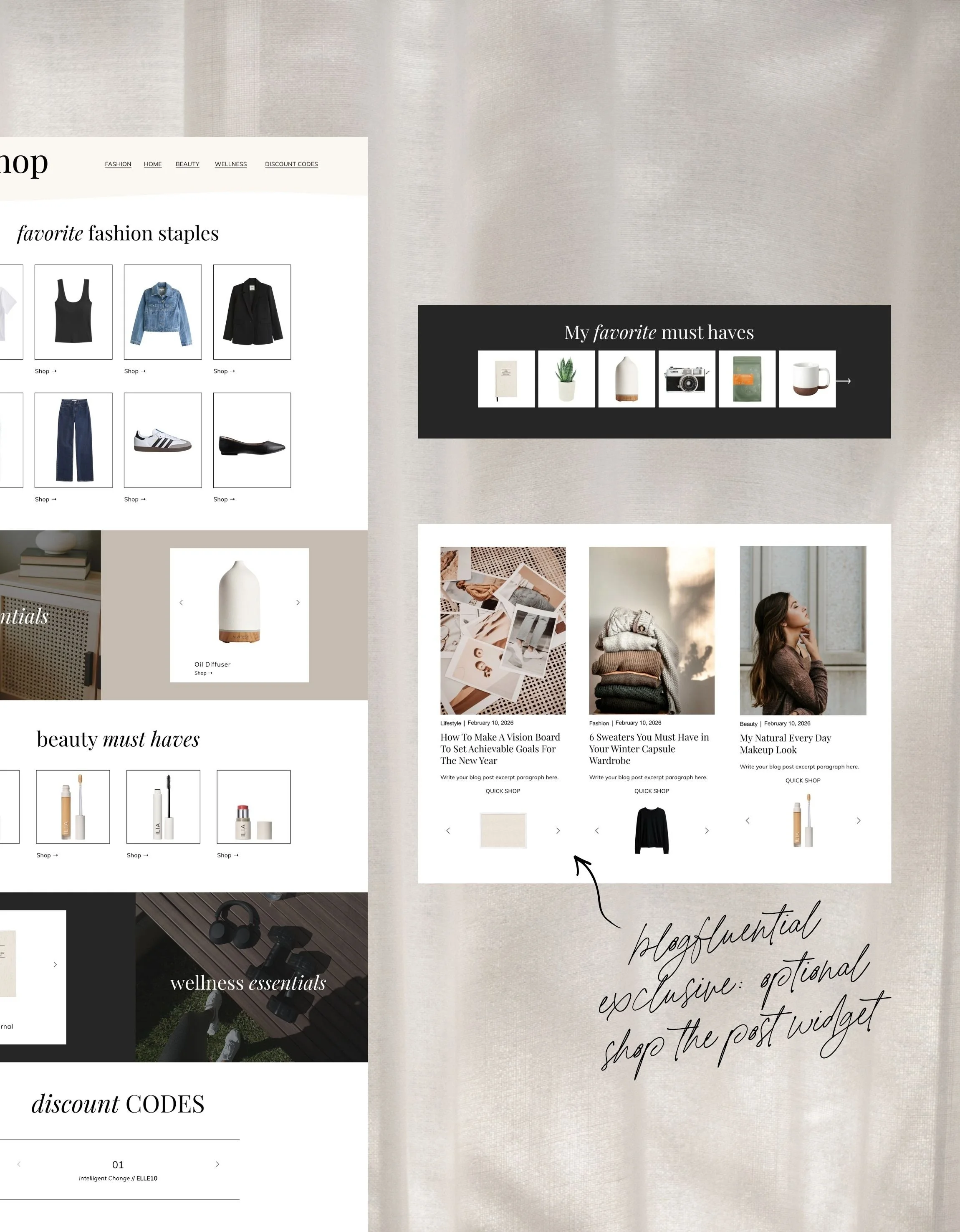 Shop The Post Widget for Squarespace Website Templates for Bloggers