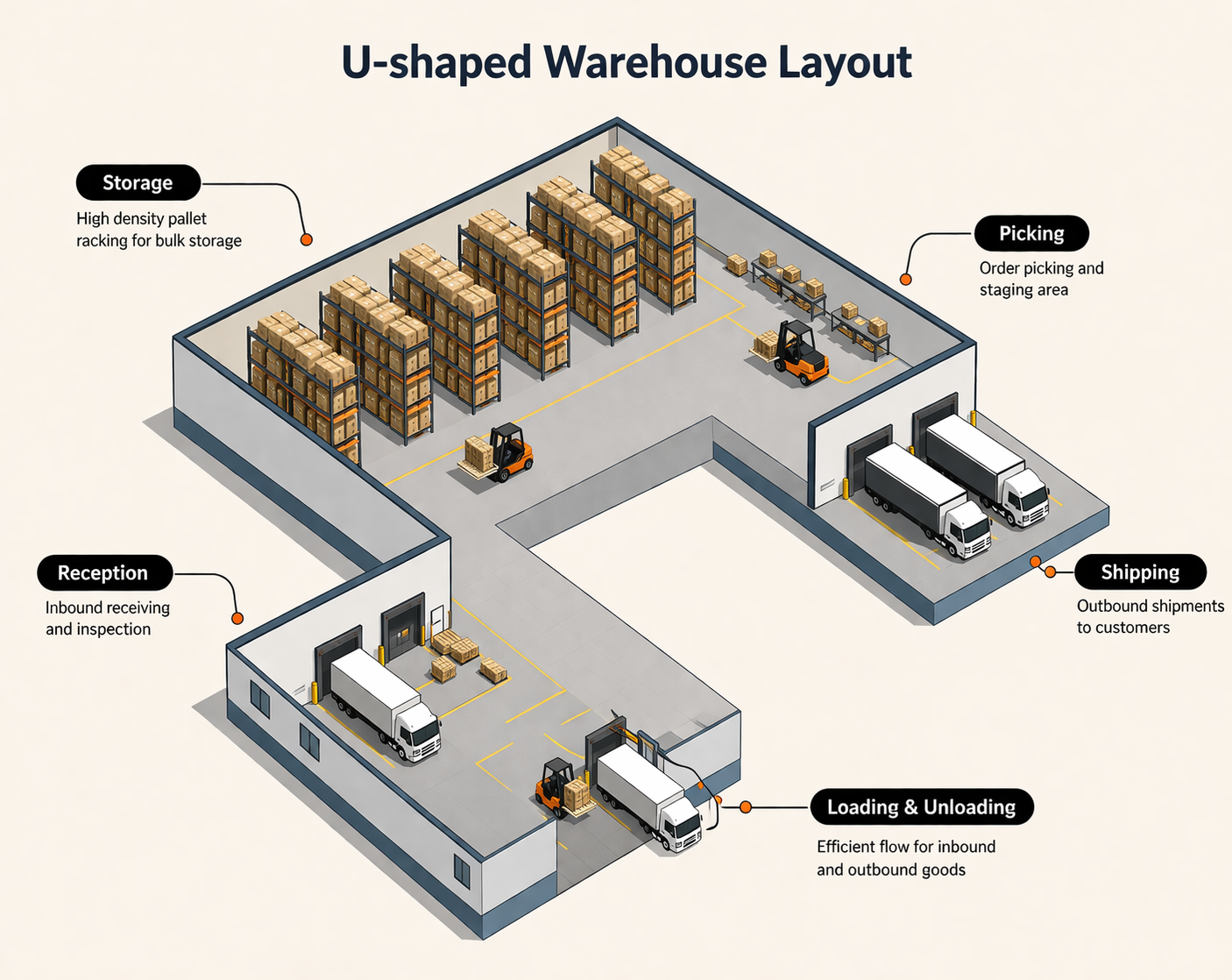 U-Shaped Warehouse Layout Diagram