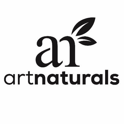 Black and white logo with lowercase letters 'ar' and the word 'artnaturals' below, featuring a leaf graphic.