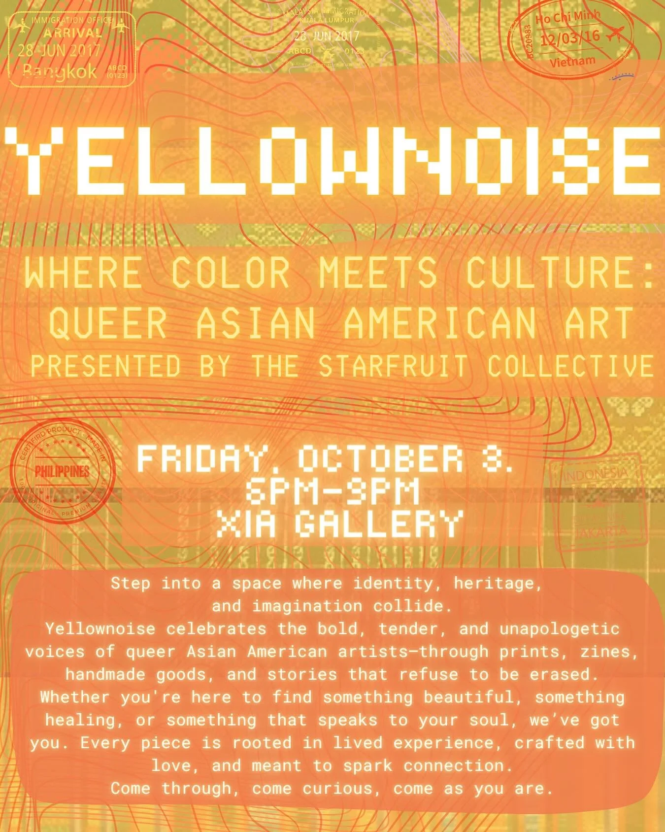 We&rsquo;ve been helping run the first-ever Queer Southeast Asian Youth Creative Circle through @camyartsculture at @xiagalleryandcafe and we are so excited to announce their first art show and their official name. 

Join us for the opening of Yellow