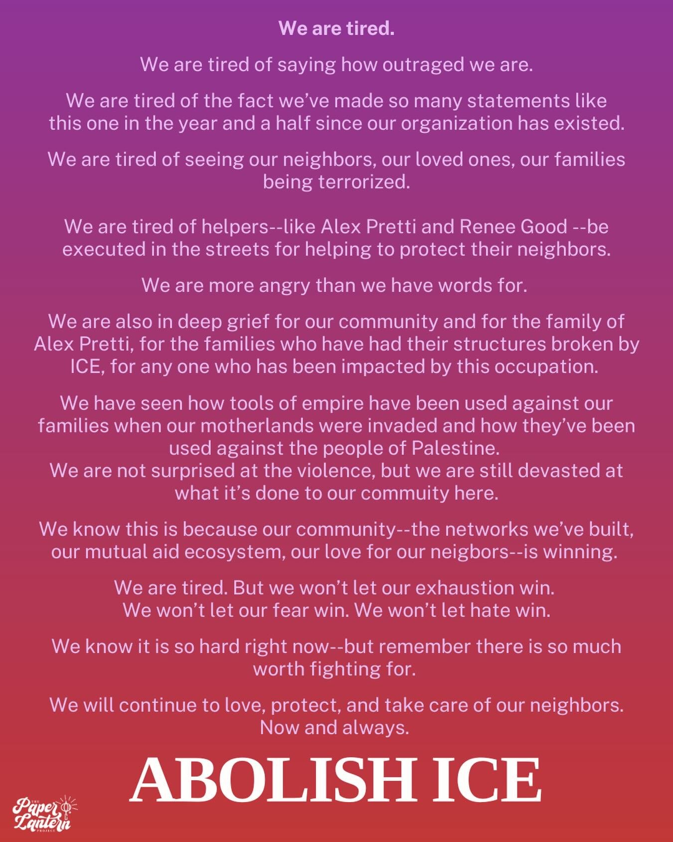 It is honestly really hard to find the words today, but we tried. 

We are tired.

We are tired of saying how outraged we are.

We are tired of the fact we&rsquo;ve made so many statements like this one in the year and a half since our organization h