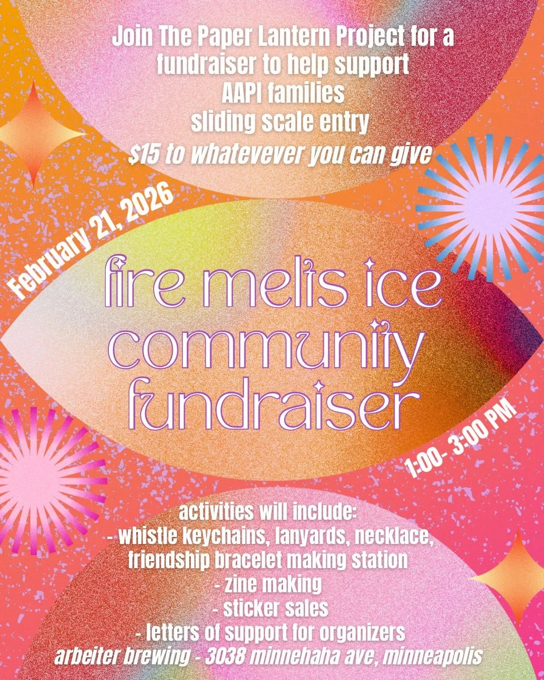 We are so excited to be in community with you tomorrow, Saturday February 20th from 1-3 at @arbeiterbrewing !

Though the cameras and national attention has left, we know ICE is still here and our loved ones are still in hiding. Our loved ones are st