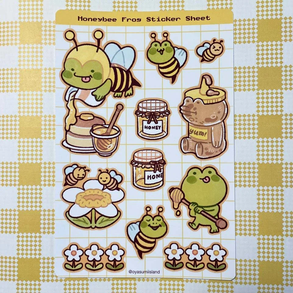 Honeybee Frog Sticker Sheet