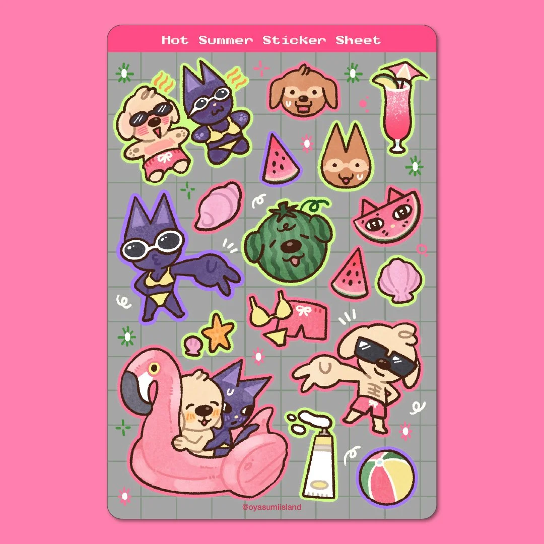 Hot Summer Sticker Sheet