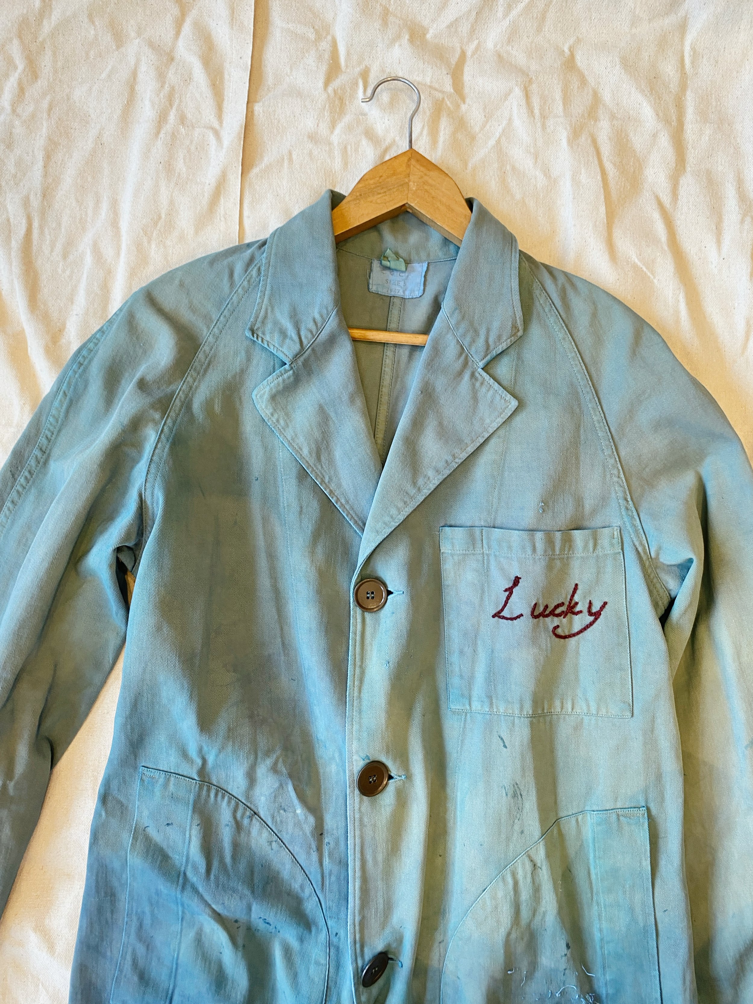 Hand Dyed Indigo Chore Coat | M