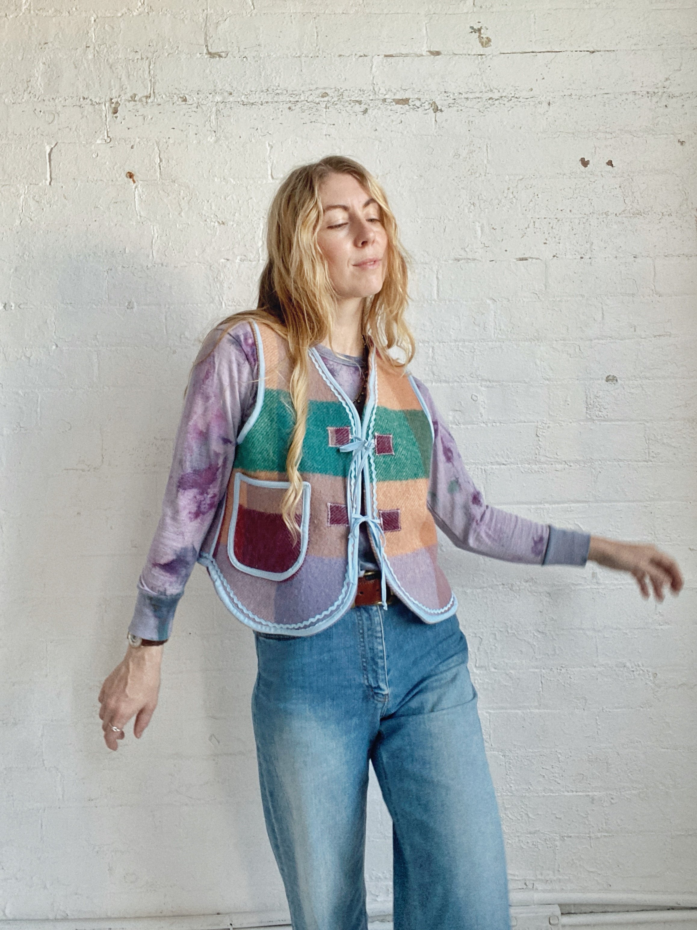 Wool Blanket Vest | Jewel Tone