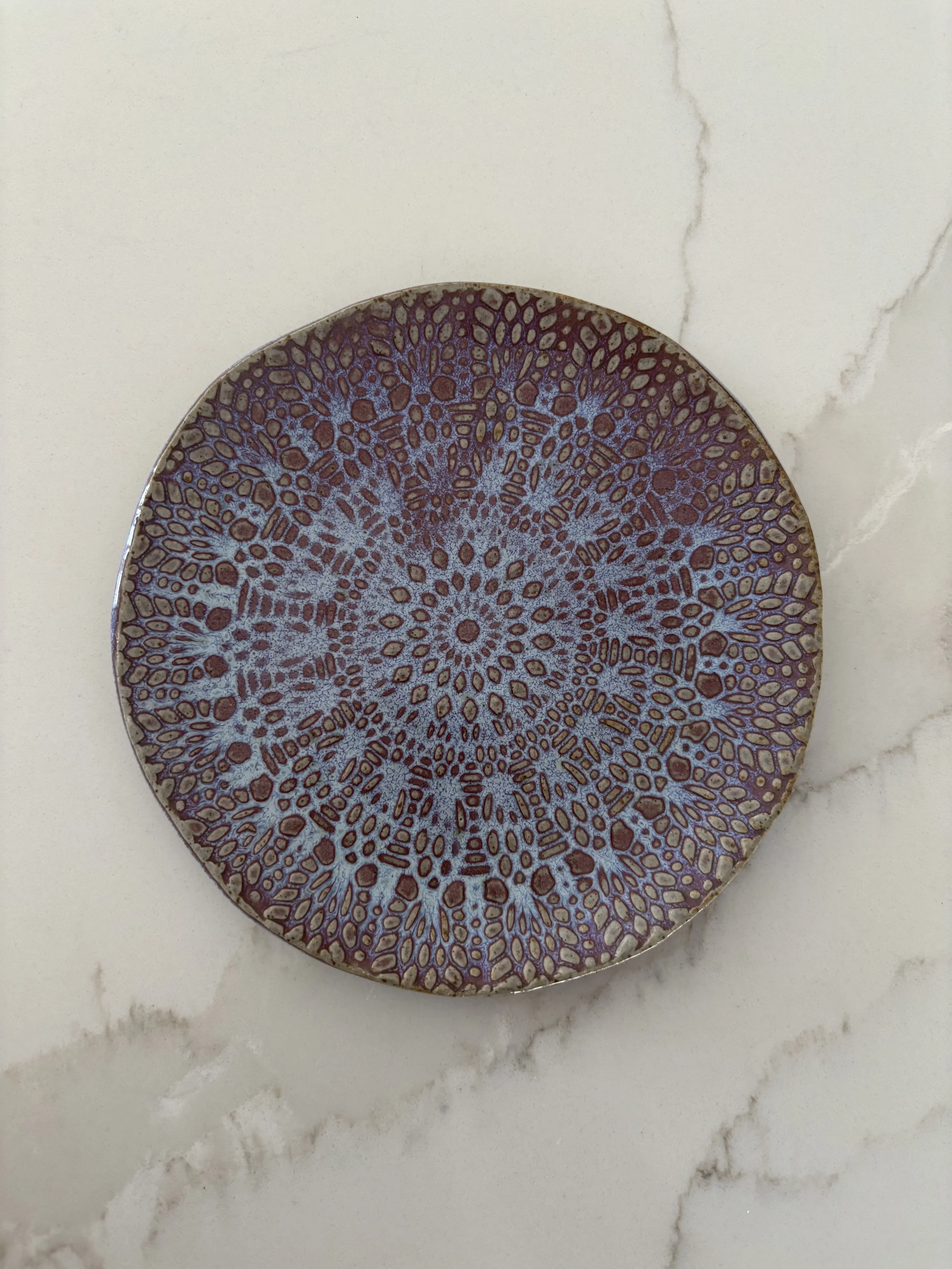 Snack or Small Serving Plate in Purple Texture