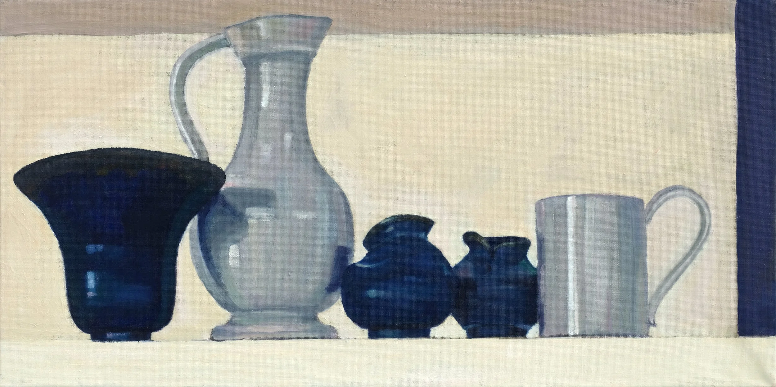 A group of five, 2021, oil on canvas, 30x60 cm