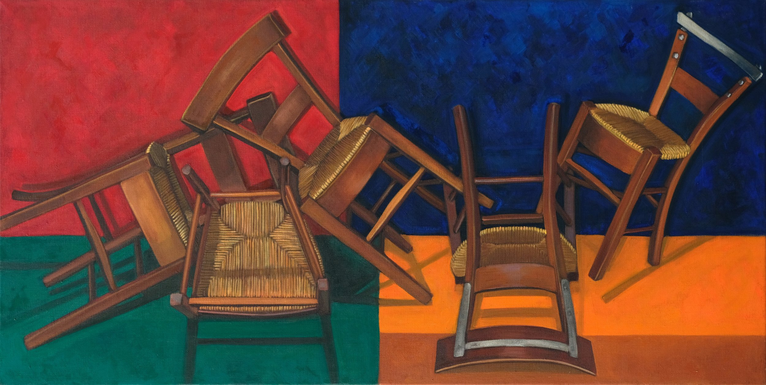 The Deossi family, 2021, oil on canvas, 71x142 cm