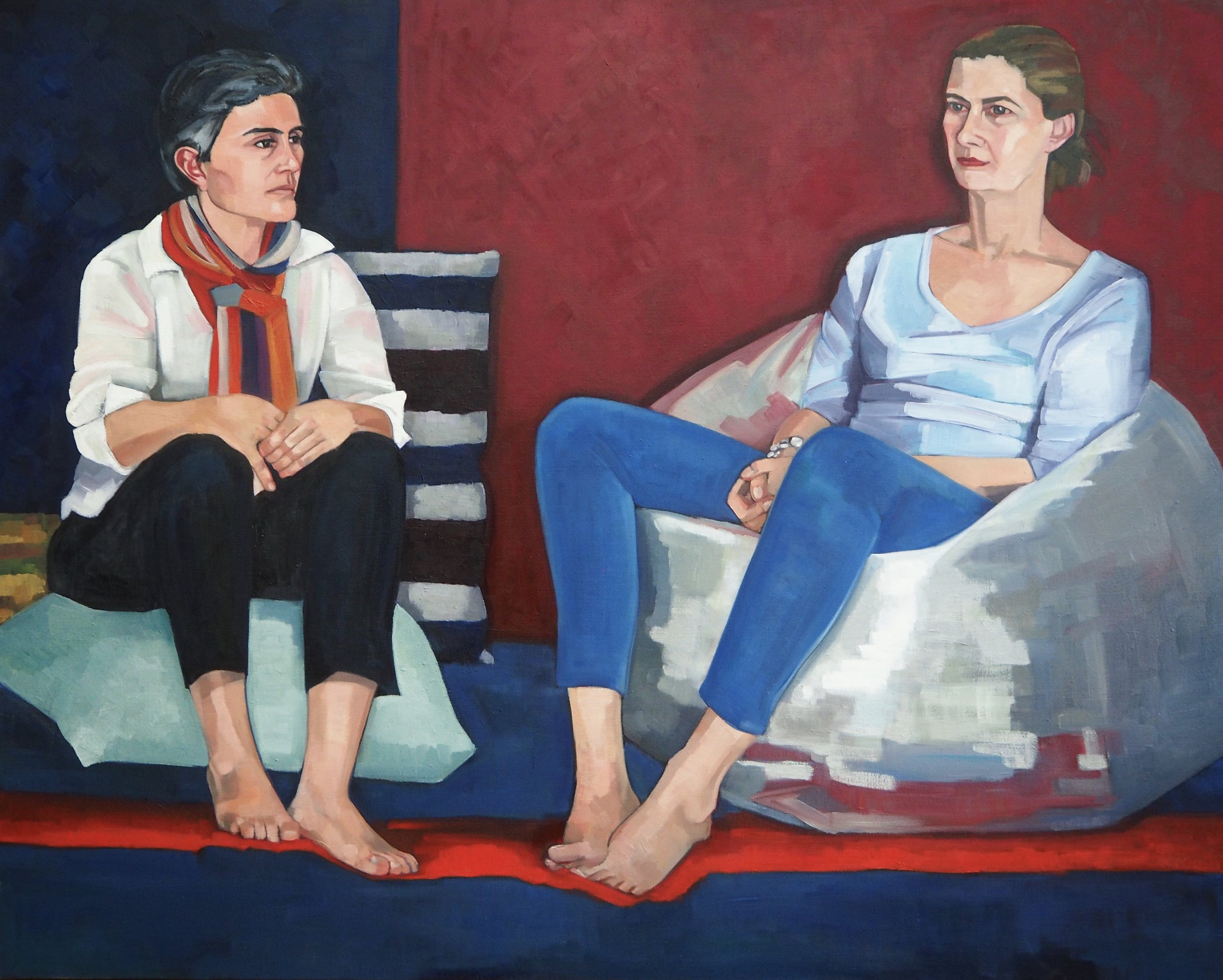 Virginie and Isabelle, 2016, oil on canvas, 130x162 cm